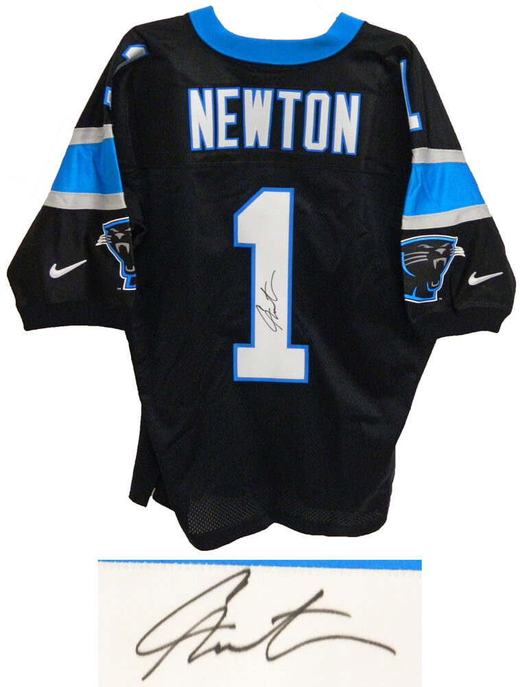 Cam Newton Signed Carolina Panthers Black Nike Jersey - NEWJRY300 - Cam Newton Signed Carolina Panthers Black Nike Jersey product image