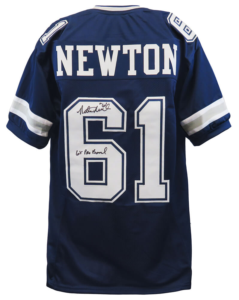 Nate Newton Signed Navy Custom Football Jersey w/6x Pro Bowl - NEWJRY320 - Nate Newton Signed Navy Custom Football Jersey w/6x Pro Bowl product image