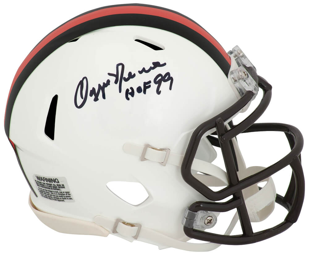 Ozzie Newsome Signed Cleveland Browns 2023 Alternate White Riddell Speed Mini Helmet w/HOF'99 - NEWMIN306 - Ozzie Newsome Signed Cleveland Browns 2023 Alternate White Riddell Speed Mini Helmet w/HOF'99 product image