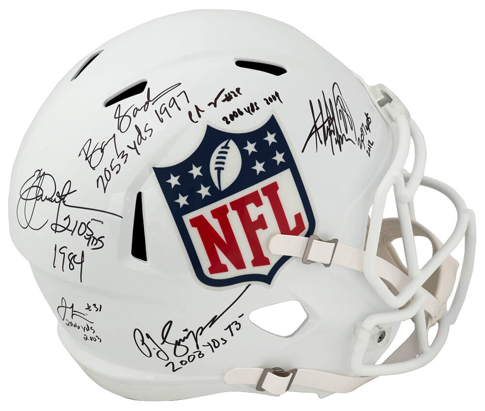 2,000 Yard Rushing Club Signed NFL Logo Riddell Full Size Speed Replica Helmet w/6 Signatures & Yard Totals - NFLREP302 - 2,000 Yard Rushing Club Signed NFL Logo Riddell Full Size Speed Replica Helmet w/6 Signatures & Yard Totals product image