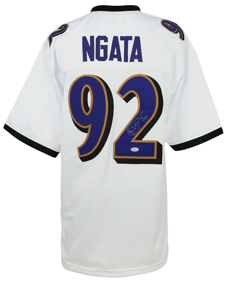 Haloti Ngata Signed White Custom Football Jersey - (JSA) - NGAJRY300 - Haloti Ngata Signed White Custom Football Jersey - (JSA) product image