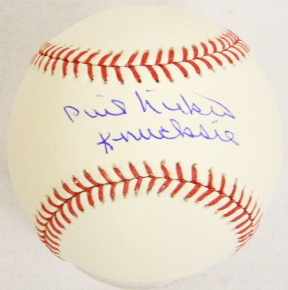 Phil Niekro Signed Rawlings Official MLB Baseball w/Knucksie - NIEBSB102 - Phil Niekro Signed Rawlings Official MLB Baseball w/Knucksie product image