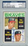Phil Niekro Signed Braves 1964 Topps Rookie Card #541 w/HOF 97 - PSA/DNA - NIECAR100 - Phil Niekro Signed Braves 1964 Topps Rookie Card #541 w/HOF 97 - PSA/DNA product image