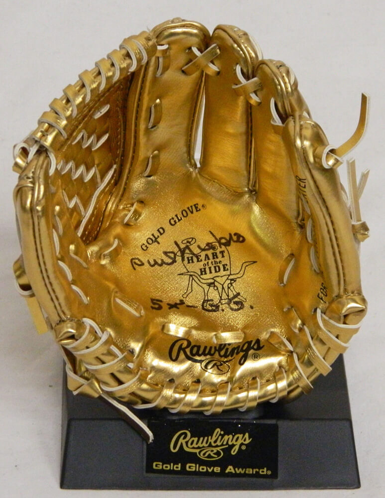 Phil Niekro Signed Rawlings Mini Gold Glove w/5x GG - NIEGLV101 - Phil Niekro Signed Rawlings Mini Gold Glove w/5x GG product image