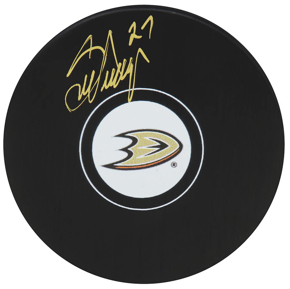 Scott Niedermayer Signed Anaheim Ducks Logo Hockey Puck - NIEPUC401 - Scott Niedermayer Signed Anaheim Ducks Logo Hockey Puck product image