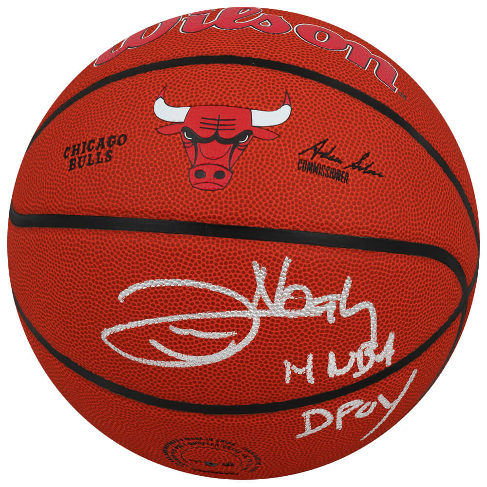 Joakim Noah Signed Wilson Chicago Bulls Logo NBA Basketball w/14 NBA DPOY - NOABSK204 - Joakim Noah Signed Wilson Chicago Bulls Logo NBA Basketball w/14 NBA DPOY product image