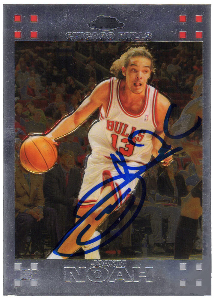 Joakim Noah Signed Chicago Bulls Topps Chrome Rookie Basketball Trading Card #146 - NOACAR200 - Joakim Noah Signed Chicago Bulls Topps Chrome Rookie Basketball Trading Card #146 product image