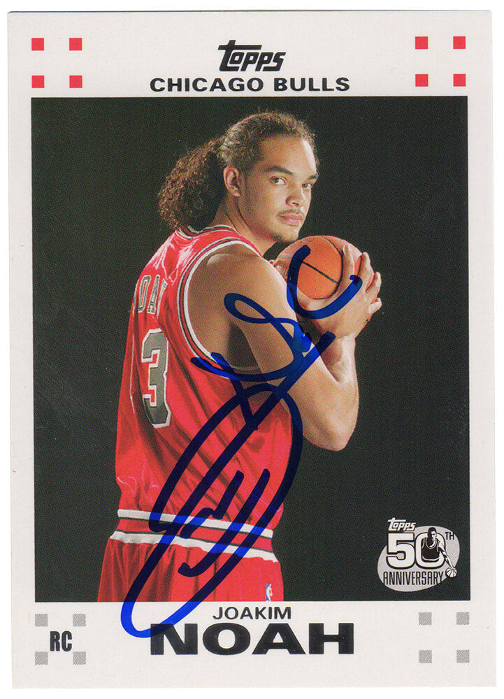 Joakim Noah Signed Chicago Bulls Topps Rookie Basketball Trading Card #9 - NOACAR201 - Joakim Noah Signed Chicago Bulls Topps Rookie Basketball Trading Card #9 product image