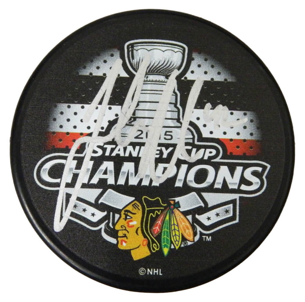 Joakim Nordstrom Signed Chicago Blackhawks 2015 Stanley Cup Champs Logo Hockey Puck - NORPUC400 - Joakim Nordstrom Signed Chicago Blackhawks 2015 Stanley Cup Champs Logo Hockey Puck product image