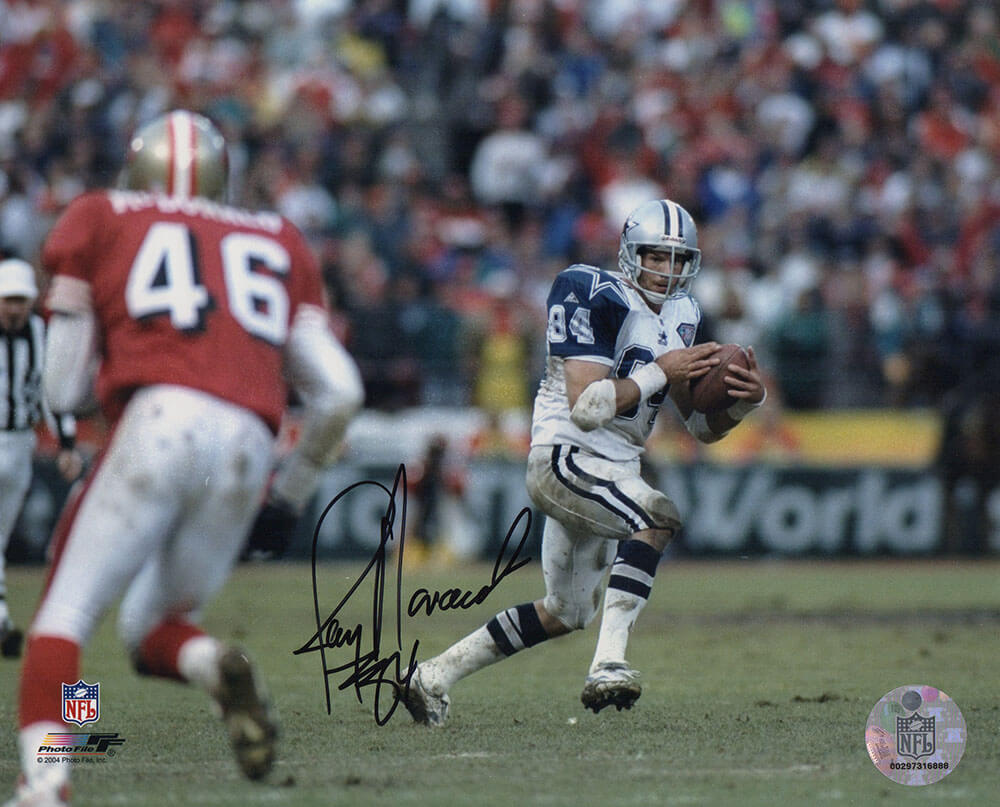 Jay Novacek Signed Dallas Cowboys Action vs. 49ers 8x10 Photo - NOV08P304 - Jay Novacek Signed Dallas Cowboys Action vs. 49ers 8x10 Photo product image