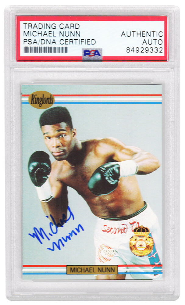 Michael Nunn Signed 1991 Ringlords Boxing Trading Card #24 - (PSA Encapsulated) - NUNCAR502 - Michael Nunn Signed 1991 Ringlords Boxing Trading Card #24 - (PSA Encapsulated) product image