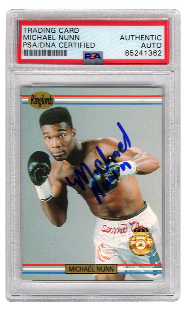 Michael Nunn Signed 1991 Ringlords Boxing Card #24 - (PSA Encapsulated) - NUNCAR503 - Michael Nunn Signed 1991 Ringlords Boxing Card #24 - (PSA Encapsulated) product image