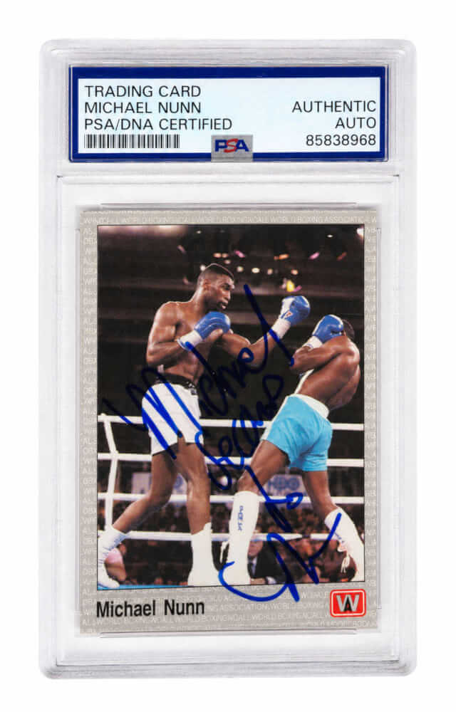 Michael 'Second To' Nunn Signed 1991 All World Boxing Trading Card #29 - (PSA Encapsulated) - NUNCAR507 - Michael 'Second To' Nunn Signed 1991 All World Boxing Trading Card #29 - (PSA Encapsulated) product image