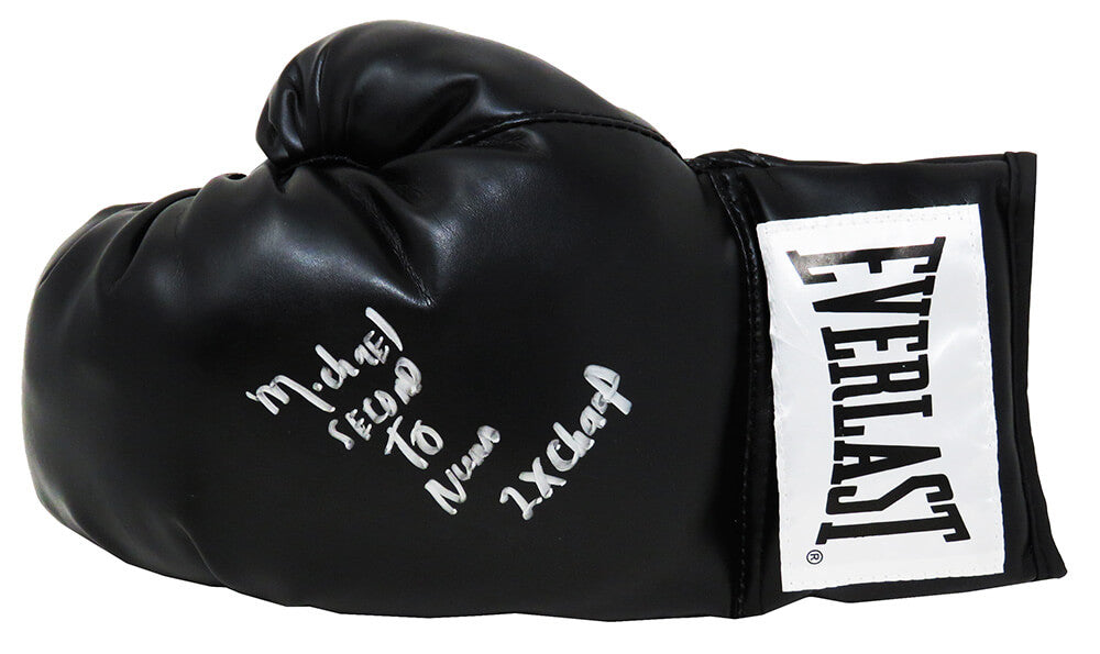 Michael Nunn Signed Everlast Black Boxing Glove w/2x Champ, Second To Nunn - NUNGLV504 - Michael Nunn Signed Everlast Black Boxing Glove w/2x Champ, Second To Nunn product image