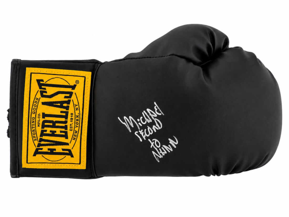 Michael Nunn Signed Everlast Black Full Size Boxing Glove w/Second To Nunn - NUNGLV511 - Michael Nunn Signed Everlast Black Full Size Boxing Glove w/Second To Nunn product image