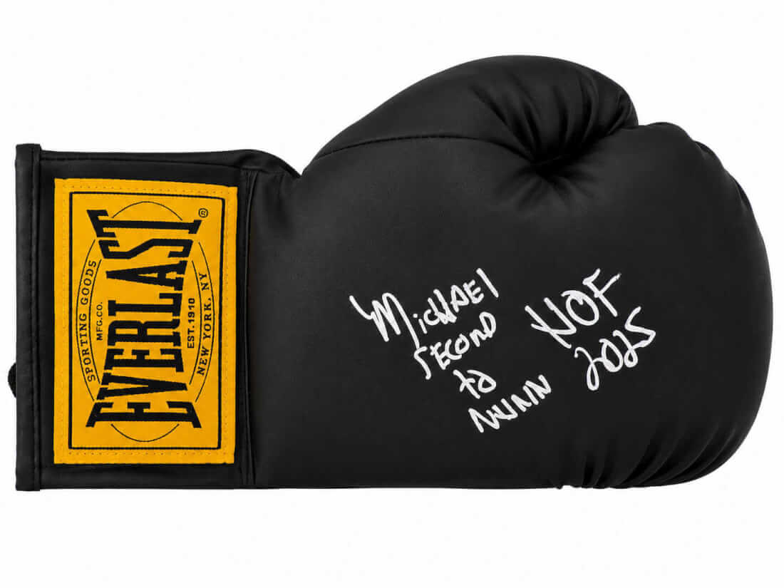 Michael Nunn 'Second To' Signed Everlast Black Full Size Boxing Glove w/HOF 2025 - NUNGLV512 - Michael Nunn 'Second To' Signed Everlast Black Full Size Boxing Glove w/HOF 2025 product image
