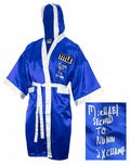 Michael Nunn Signed Title Blue Boxing Robe w/2x Champ, Second To Nunn - NUNROB500 - Michael Nunn Signed Title Blue Boxing Robe w/2x Champ, Second To Nunn product image