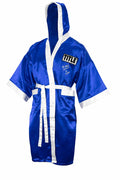 Michael Nunn Signed Title Blue With White Trim Boxing Robe - NUNROB501 - Michael Nunn Signed Title Blue With White Trim Boxing Robe product image
