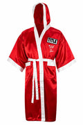 Michael Nunn Signed Title Red With White Trim Boxing Robe - NUNROB502 - Michael Nunn Signed Title Red With White Trim Boxing Robe product image