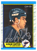 Adam Oates Signed St. Louis Blues 1989 O-Pee-Chee Hockey Trading Card #185 - OATCAR400 - Adam Oates Signed St. Louis Blues 1989 O-Pee-Chee Hockey Trading Card #185 product image