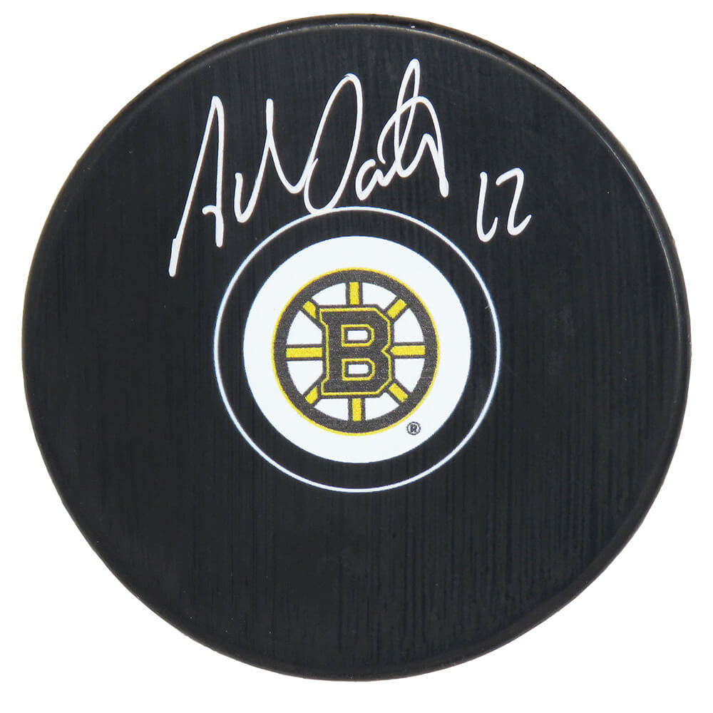 Adam Oates Signed Boston Bruins Logo Hockey Puck - OATPUC403 - Adam Oates Signed Boston Bruins Logo Hockey Puck product image