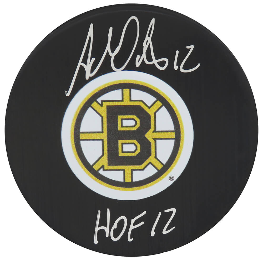 Adam Oates Signed Bruins Logo Hockey Puck w/HOF'12 - OATPUC406 - Adam Oates Signed Bruins Logo Hockey Puck w/HOF'12 product image