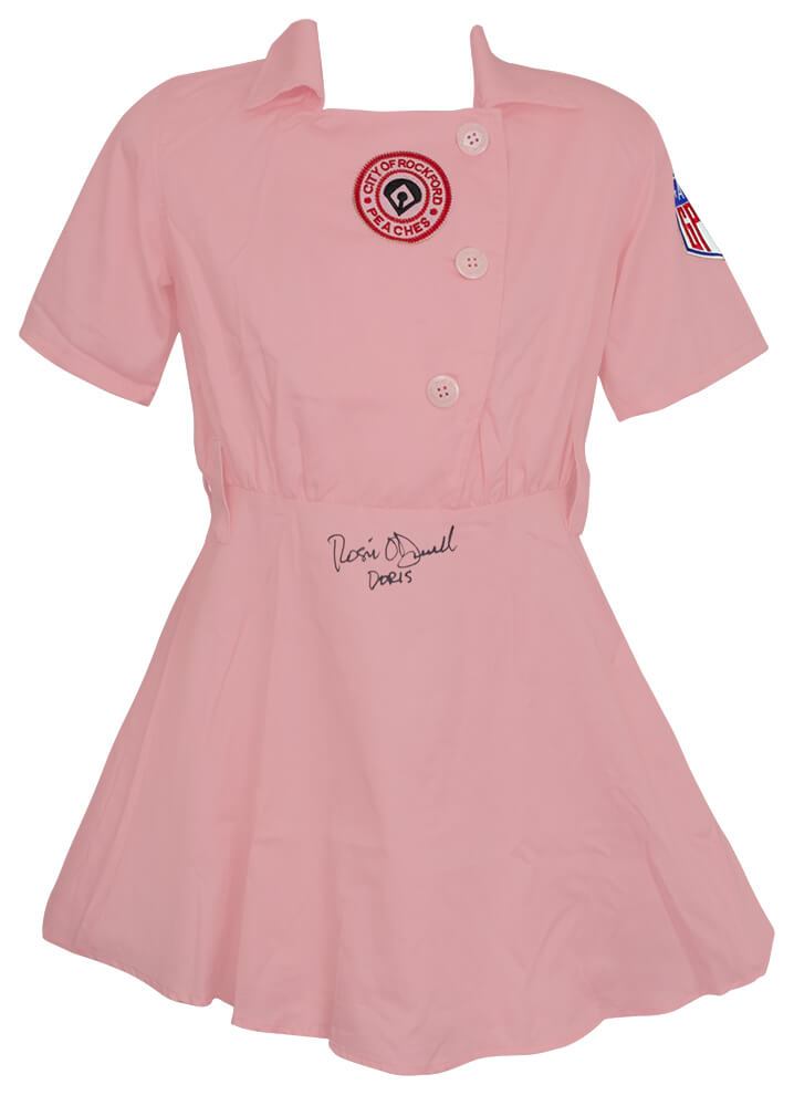 Rosie O'Donnell Signed Rockford Peaches Pink Costume Women's Baseball Jersey w/Doris - ODOJRY501 - Rosie O'Donnell Signed Rockford Peaches Pink Costume Women's Baseball Jersey w/Doris product image