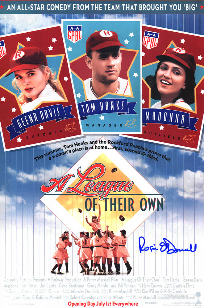 Rosie O'Donnell Signed A League Of Their Own 11x17 Movie Poster - ODOPST500 - Rosie O'Donnell Signed A League Of Their Own 11x17 Movie Poster product image