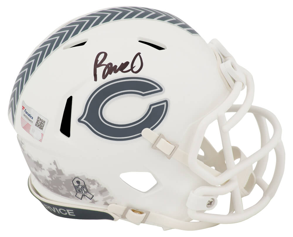Rome Odunze Signed Chicago Bears 2024 SALUTE White Riddell Speed Mini Helmet - (Fanatics) - ODUMIN300 - Rome Odunze Signed Chicago Bears 2024 SALUTE White Riddell Speed Mini Helmet - (Fanatics) product image