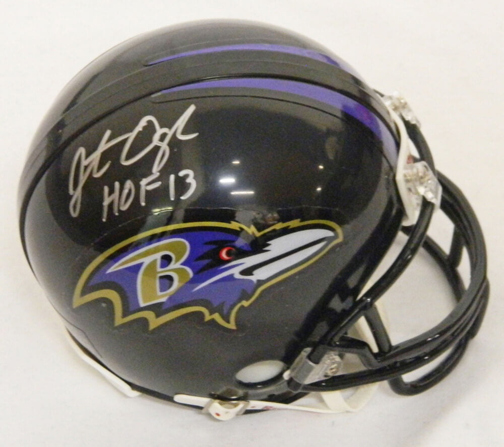 Jonathan Ogden Signed Ravens Riddell Mini Helmet w/HOF'13 - OGDMIN301 - Jonathan Ogden Signed Ravens Riddell Mini Helmet w/HOF'13 product image