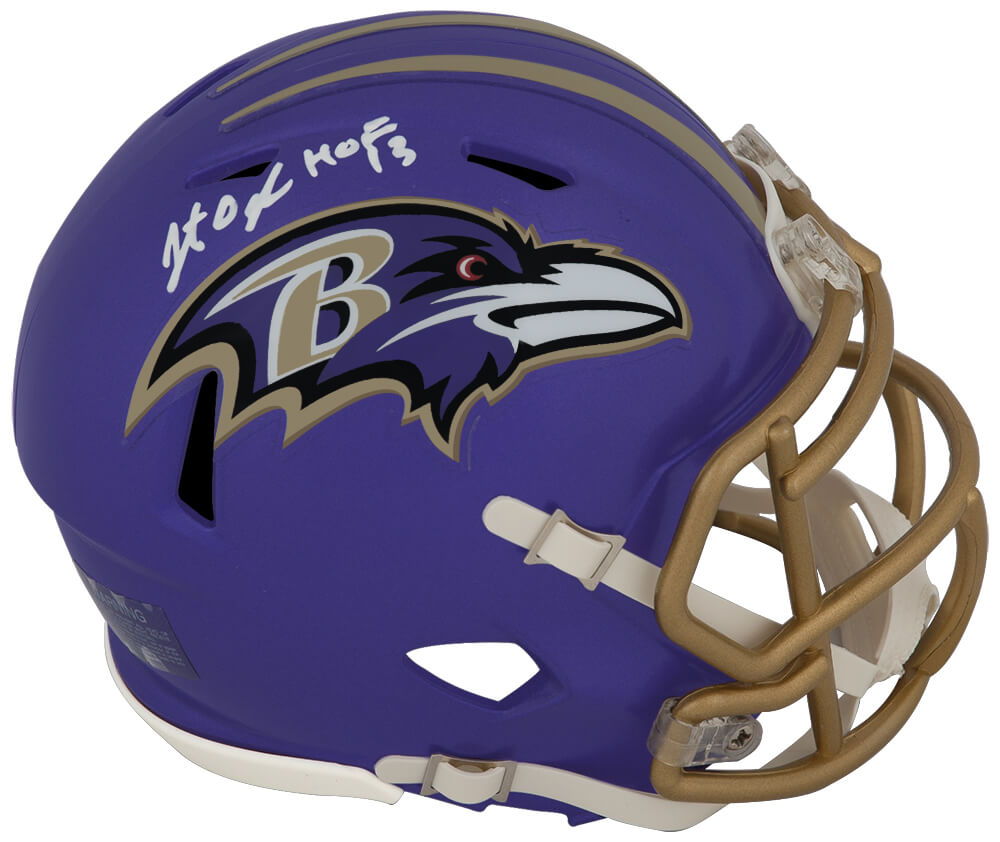 Jonathan Ogden Signed Ravens FLASH Riddell Speed Mini Helmet w/HOF'13 - OGDMIN305 - Jonathan Ogden Signed Ravens FLASH Riddell Speed Mini Helmet w/HOF'13 product image