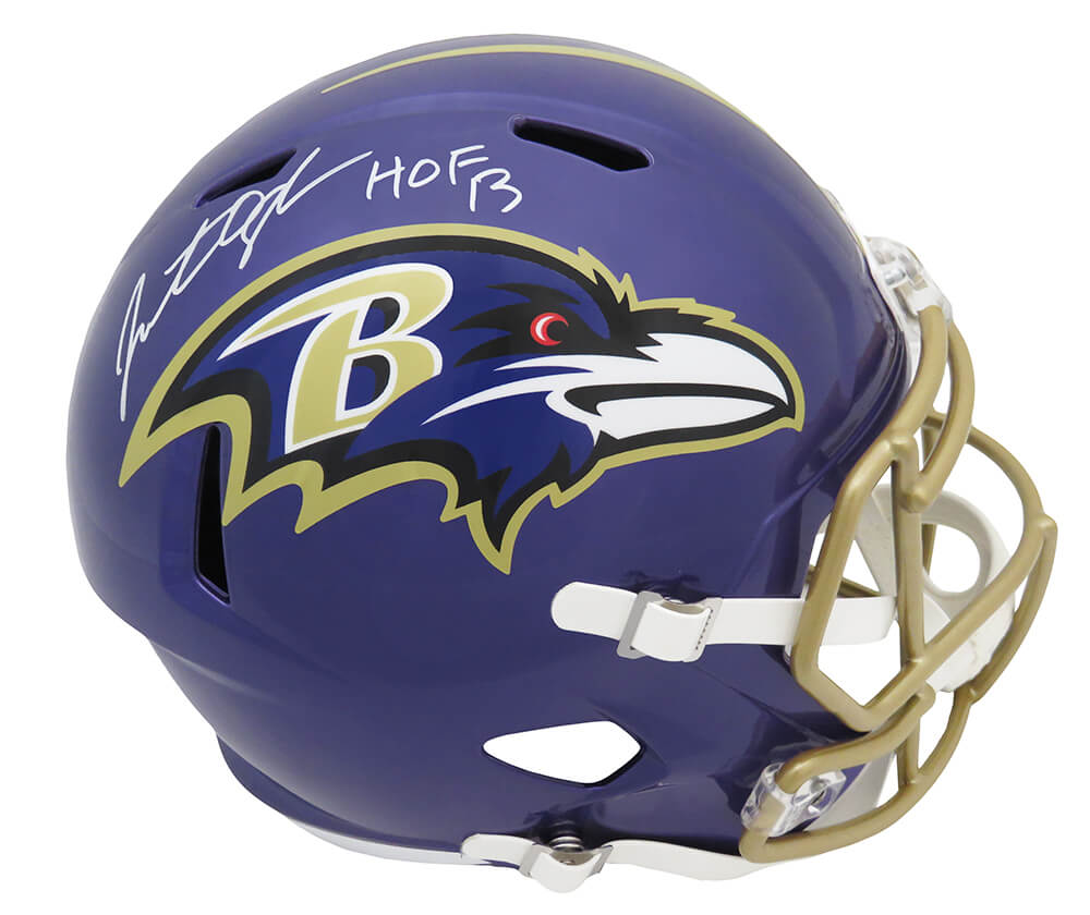 Jonathan Ogden Signed Baltimore Ravens FLASH Riddell Full Size Speed Replica Helmet w/HOF'13 - OGDREP301 - Jonathan Ogden Signed Baltimore Ravens FLASH Riddell Full Size Speed Replica Helmet w/HOF'13 product image