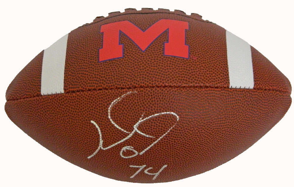 Michael Oher Signed Ole Miss Rawlings Full-Size Logo Football - OHEFTB301 - Michael Oher Signed Ole Miss Rawlings Full-Size Logo Football product image