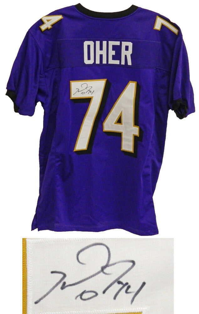 Michael Oher Signed Purple Custom Jersey - OHEJRY300 - Michael Oher Signed Purple Custom Jersey product image