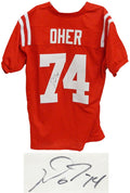 Michael Oher Signed Red Custom Jersey - OHEJRY301 - Michael Oher Signed Red Custom Jersey product image