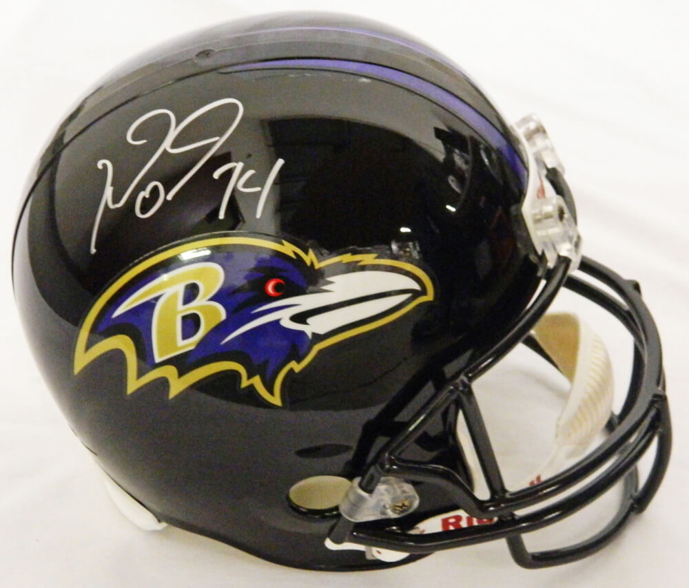 Michael Oher Signed Ravens Riddell Full-Size Replica Helmet - OHEREP300 - Michael Oher Signed Ravens Riddell Full-Size Replica Helmet product image