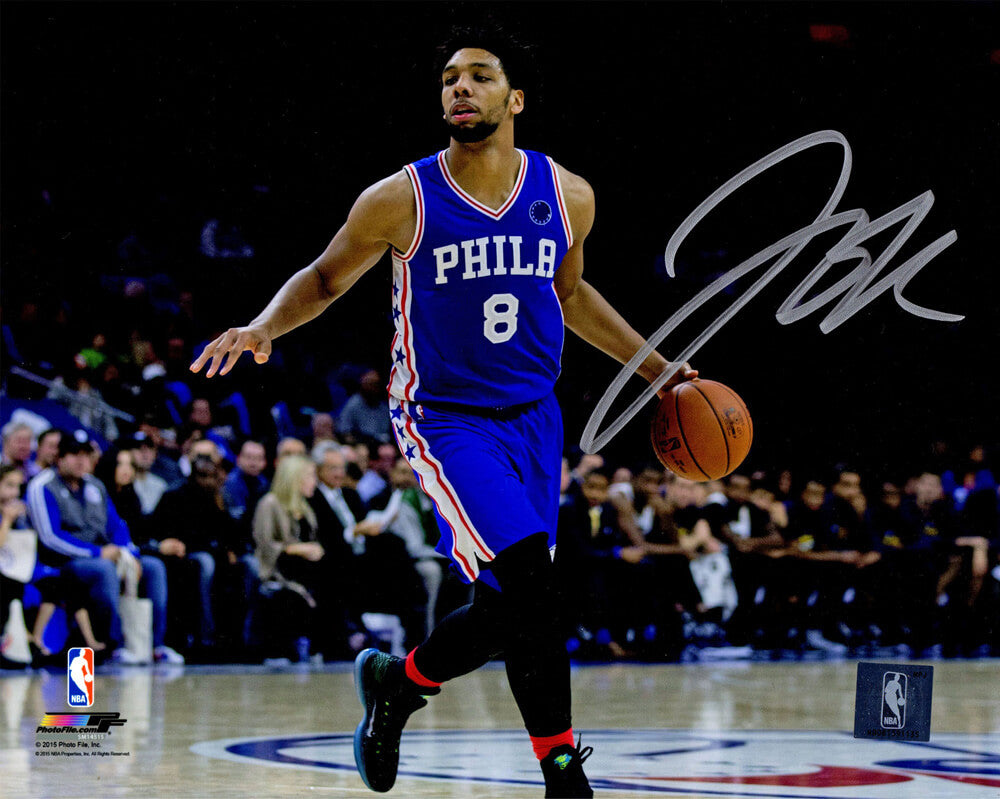 Jahlil Okafor Signed Philadelphia 76ers Dribbling Action 8x10 Photo - OKA08P213 - Jahlil Okafor Signed Philadelphia 76ers Dribbling Action 8x10 Photo product image