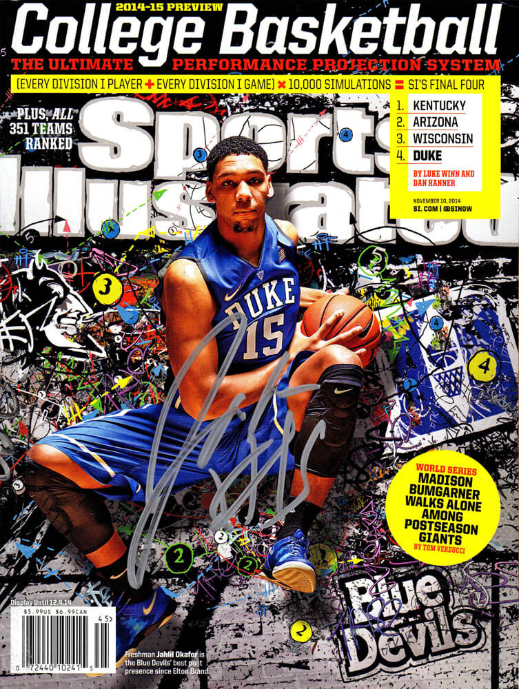 Jahlil Okafor Signed Duke Sports Illustrated 11/10/2014 Original Full Magazine - OKAMAG200 - Jahlil Okafor Signed Duke Sports Illustrated 11/10/2014 Original Full Magazine product image