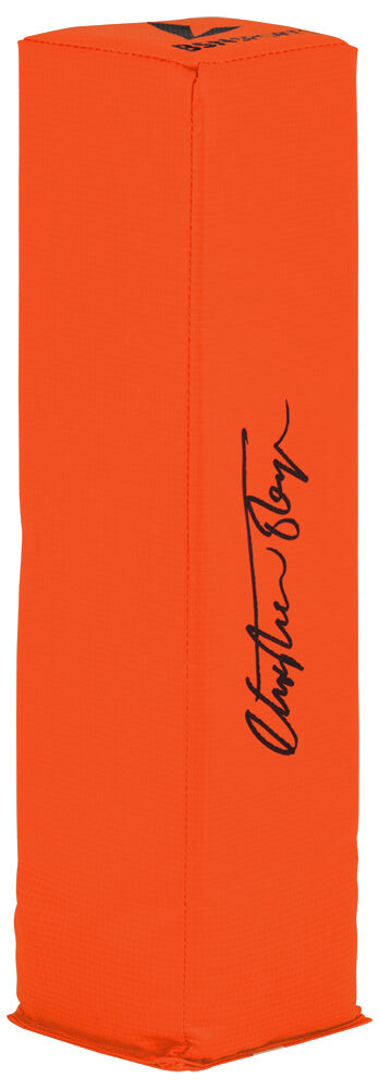 Christian Okoye Signed BSN Orange Football Endzone Pylon - OKOPYL300 - Christian Okoye Signed BSN Orange Football Endzone Pylon product image