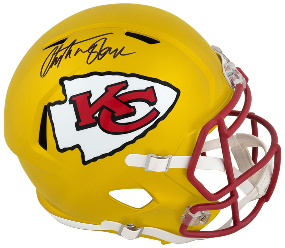 Christian Okoye Signed Kansas City Chiefs FLASH Riddell Full Size Speed Replica Helmet - OKOREP302 - Christian Okoye Signed Kansas City Chiefs FLASH Riddell Full Size Speed Replica Helmet product image