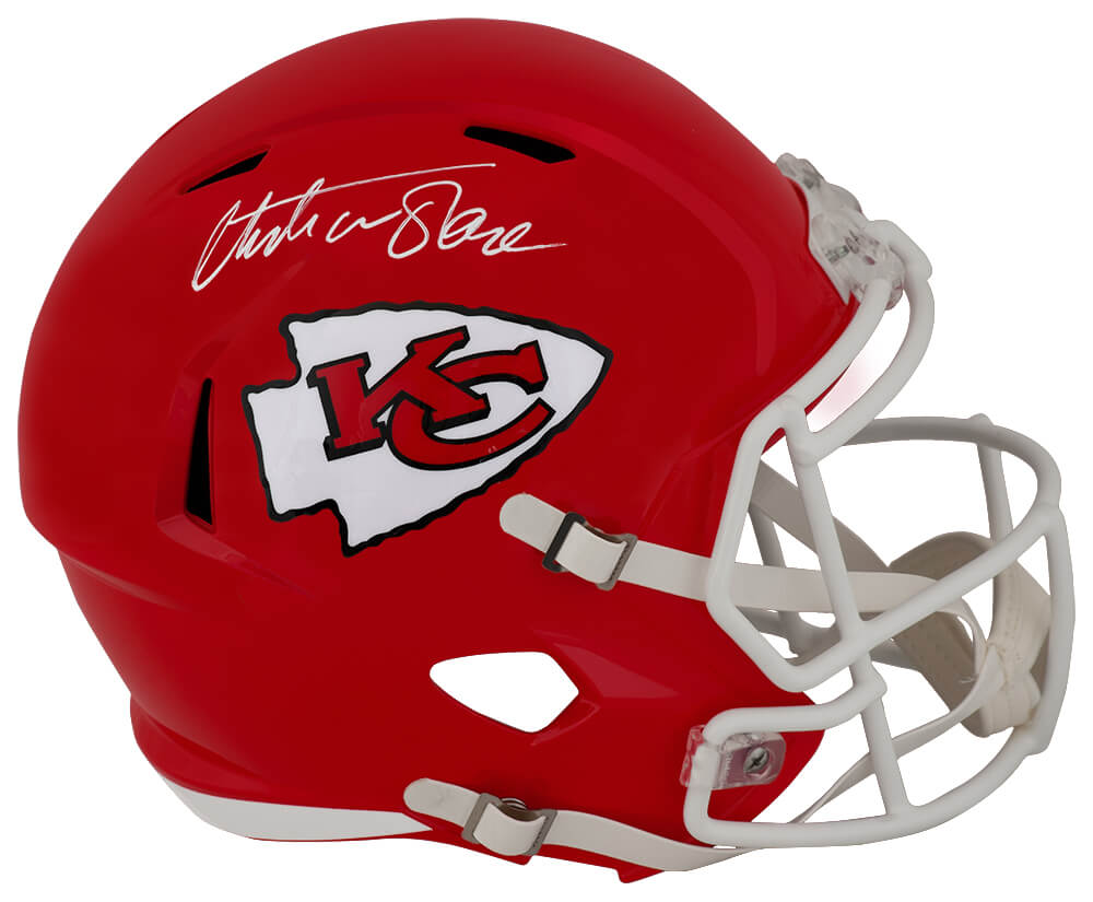 Christian Okoye Signed Kansas City Chiefs Riddell Full Size Speed Replica Helmet - OKOREP303 - Christian Okoye Signed Kansas City Chiefs Riddell Full Size Speed Replica Helmet product image