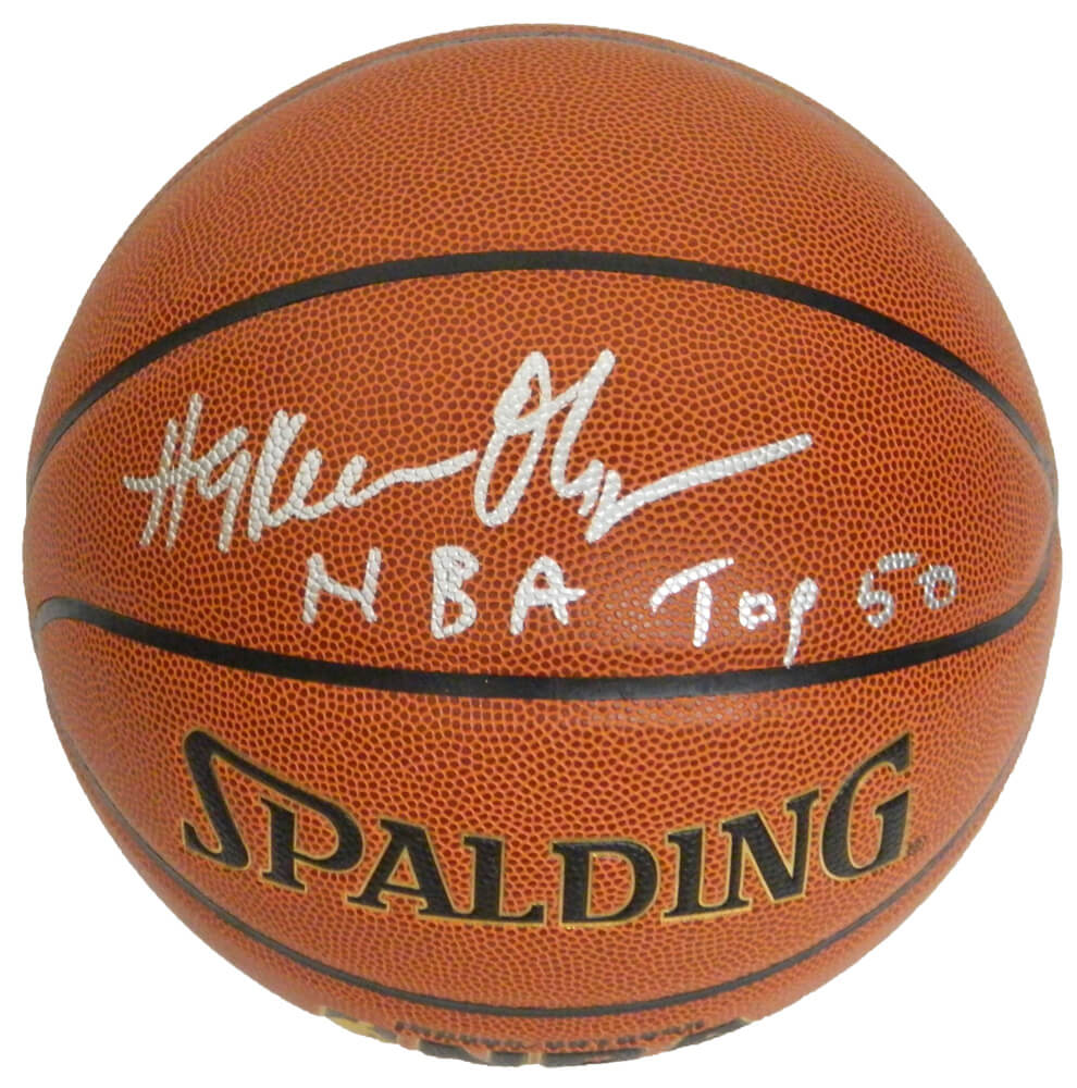 Hakeem Olajuwon Signed Spalding NBA Indoor/Outdoor Basketball w/NBA Top 50 - OLABSK203 - Hakeem Olajuwon Signed Spalding NBA Indoor/Outdoor Basketball w/NBA Top 50 product image