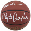 Hakeem Olajuwon & Clyde Drexler Dual Signed Spalding Elevation Indoor/Outdoor NBA Basketball - OLABSK221 - Hakeem Olajuwon & Clyde Drexler Dual Signed Spalding Elevation Indoor/Outdoor NBA Basketball product image