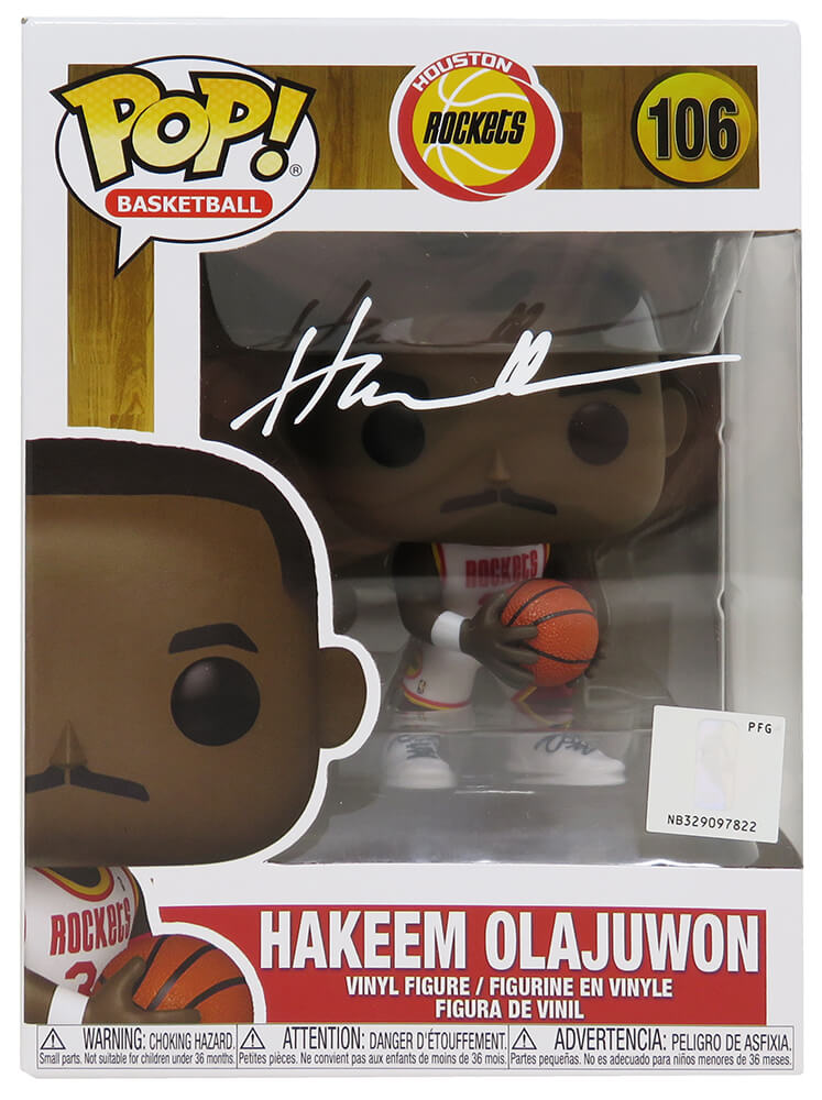 Hakeem Olajuwon Signed Houston Rockets Funko Pop Doll #106 - OLAFUN200 - Hakeem Olajuwon Signed Houston Rockets Funko Pop Doll #106 product image