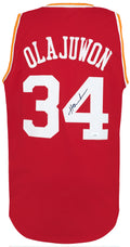 Hakeem Olajuwon Signed Red 'The Dream' Throwback Custom Basketball Jersey - (JSA COA) - OLAJRY204 - Hakeem Olajuwon Signed Red 'The Dream' Throwback Custom Basketball Jersey - (JSA COA) product image
