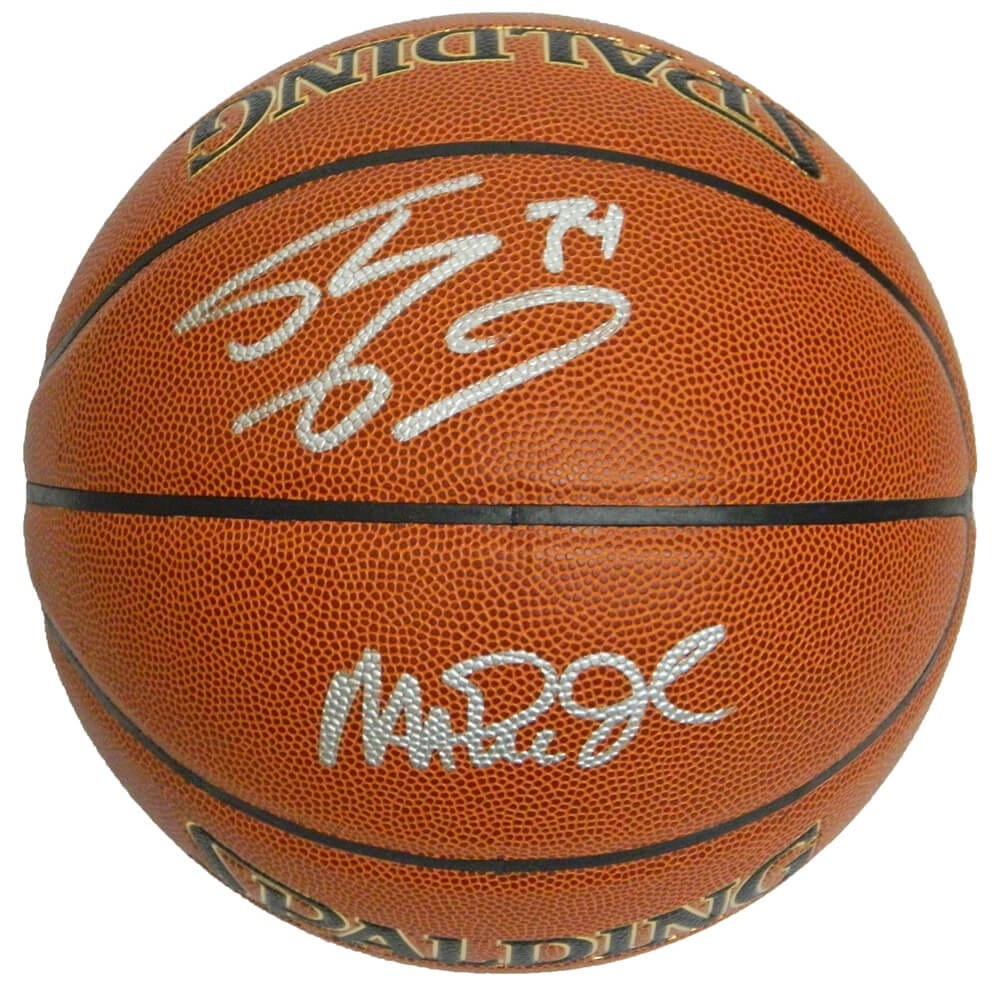 Shaquille O'Neal & Magic Johnson Dual Signed Spalding NBA Indoor/Outdoor Basketball - ONEBSK230 - Shaquille O'Neal & Magic Johnson Dual Signed Spalding NBA Indoor/Outdoor Basketball product image