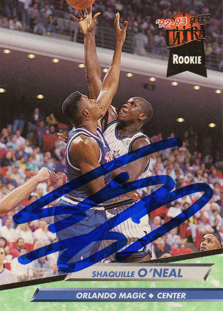 Shaquille O'Neal Signed Orlando Magic 1992 Fleer Ultra Rookie Card #328 - ONECAR203 - Shaquille O'Neal Signed Orlando Magic 1992 Fleer Ultra Rookie Card #328 product image