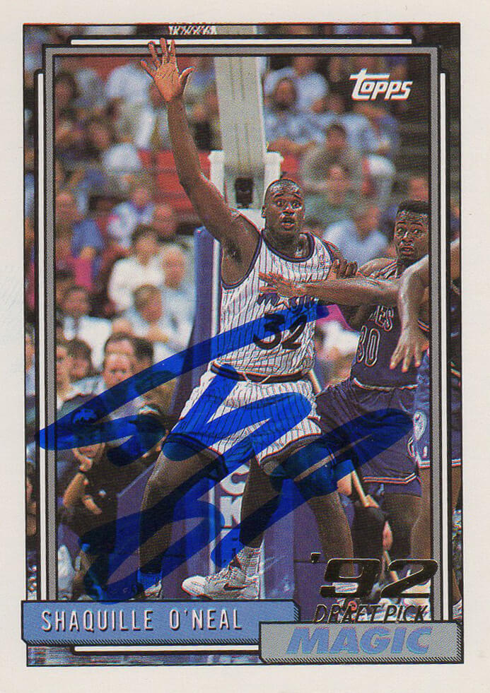 Shaquille O'Neal Signed Orlando Magic 1992 Topps Rookie Card #362 - ONECAR204 - Shaquille O'Neal Signed Orlando Magic 1992 Topps Rookie Card #362 product image