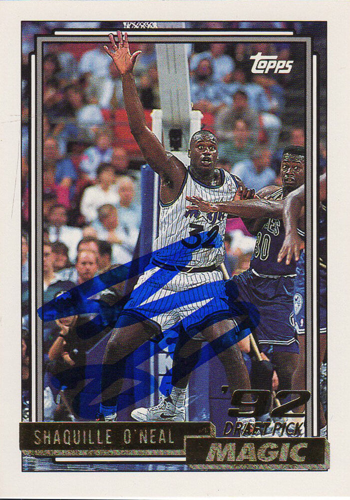 Shaquille O'Neal Signed Orlando Magic 1992 Topps Gold Rookie Card #362 - ONECAR224 - Shaquille O'Neal Signed Orlando Magic 1992 Topps Gold Rookie Card #362 product image