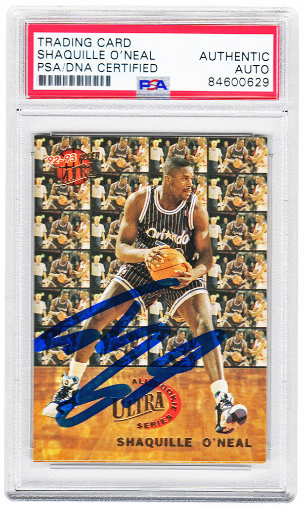 Shaquille O'Neal Signed Orlando Magic 1992 Fleer Ultra All-Rookie Series Rookie Card #7 - (PSA/DNA Encapsulated) - ONECAR231 - Shaquille O'Neal Signed Orlando Magic 1992 Fleer Ultra All-Rookie Series Rookie Card #7 - (PSA/DNA Encapsulated) product image